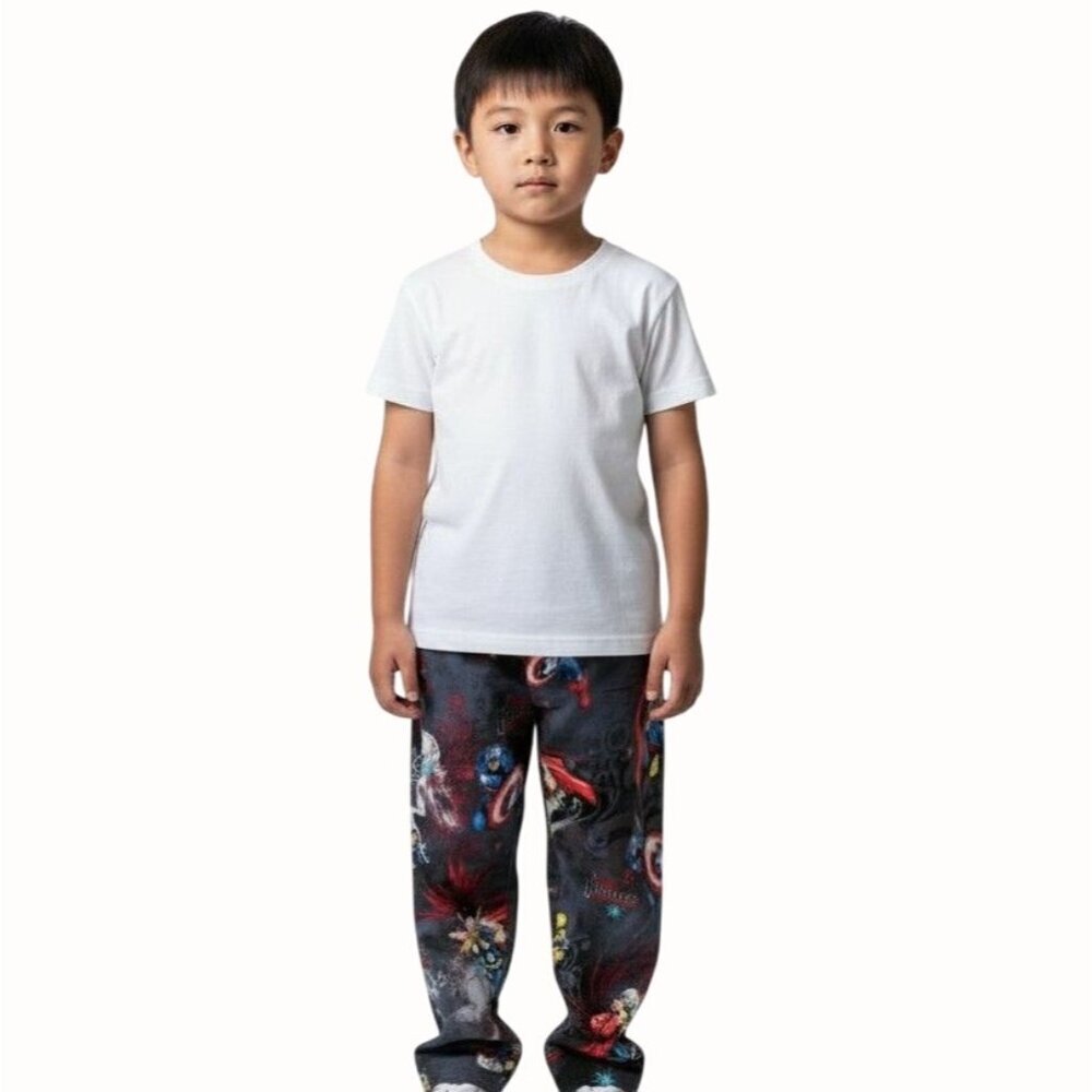 Marvel Heroes Kids Pajama Pants Medium Avengers Print Lounge Sleep Bottoms Boys